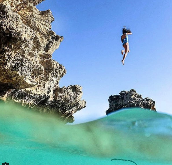 Cliff jumping at the Pillars, Mount Martha. Mornington Peninsula, Victoria, Australia. Photo: MollyHeath_Photographer