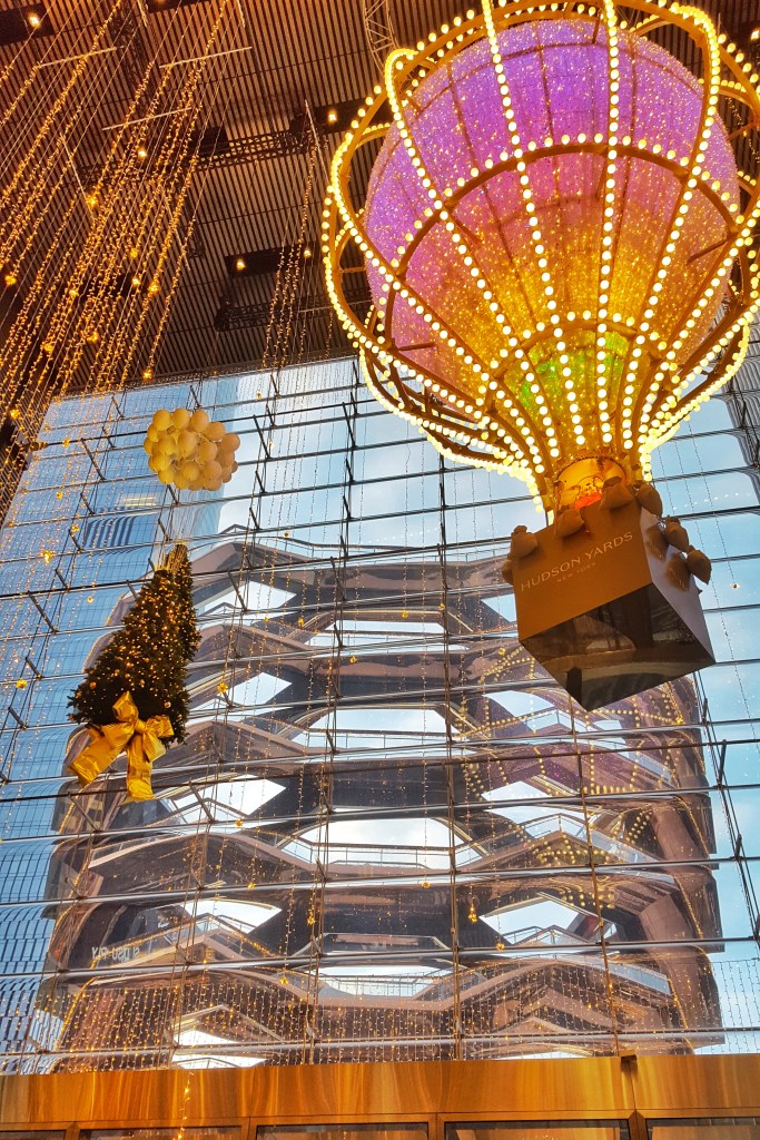 New York Christmas lights at Hudson Yards, The Shops.